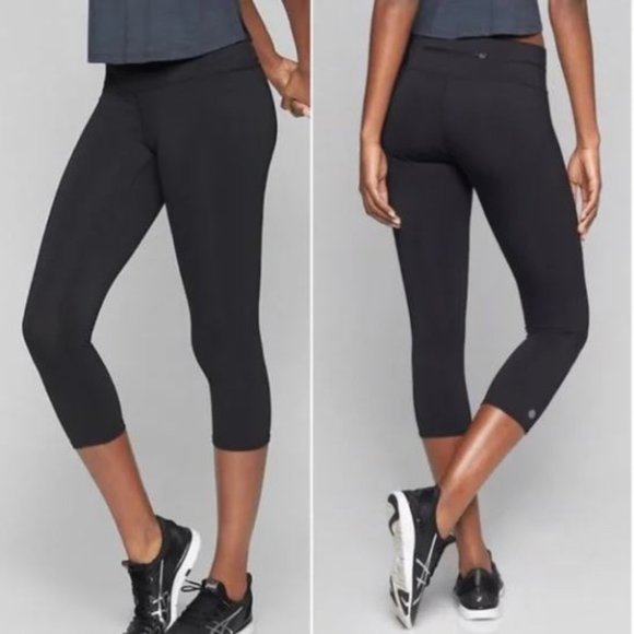 Athleta Pants - Athleta Black Sonar Capri Cropped Leggings Size XS